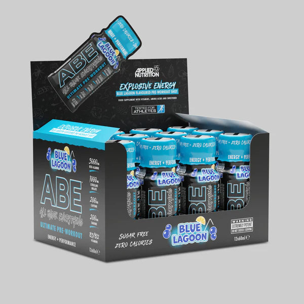 ABE ULTIMATE PRE WORKOUT SHOT 60ML 12 PACK blue lagoon