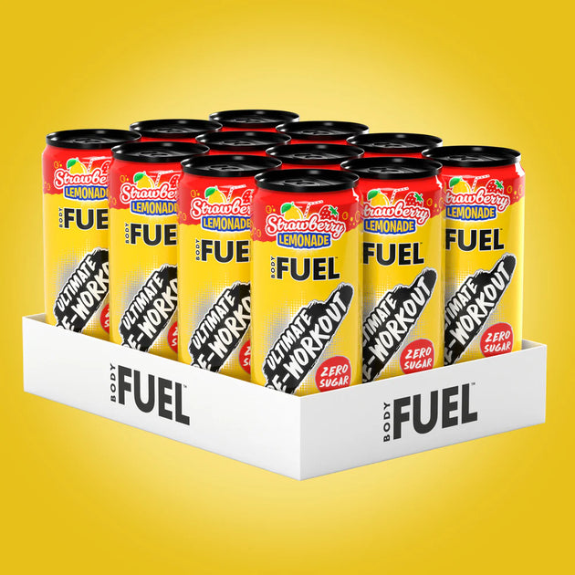 BODYFUEL™ Pre Workout Energy Drink 330ml X 12 PACK strawberry lemonade