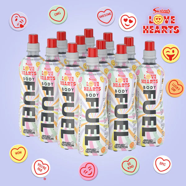 BODYFUEL™ HYDRATION & VITAMIN WATER 500ML applied nutrition 12 pack, love hearts flavour