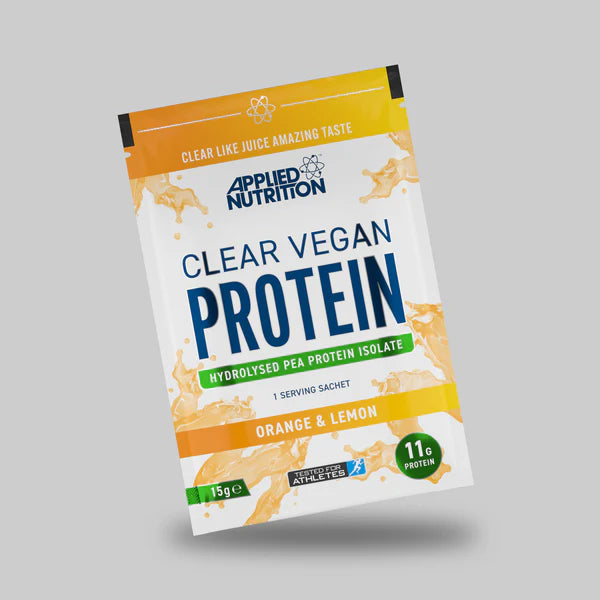 CLEAR VEGAN SAMPLE SACHET orange lemon flavour, sports supplement nutrition by applied nutrition