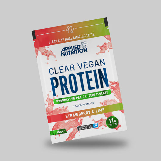 CLEAR VEGAN SAMPLE SACHET strawberry lime flavour, sports supplement nutrition by applied nutrition