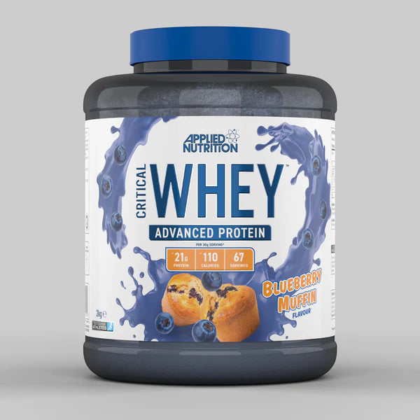 CRITICAL WHEY PROTEIN 2KG advanced protein, Applied Nutrition blueberry muffin flavour