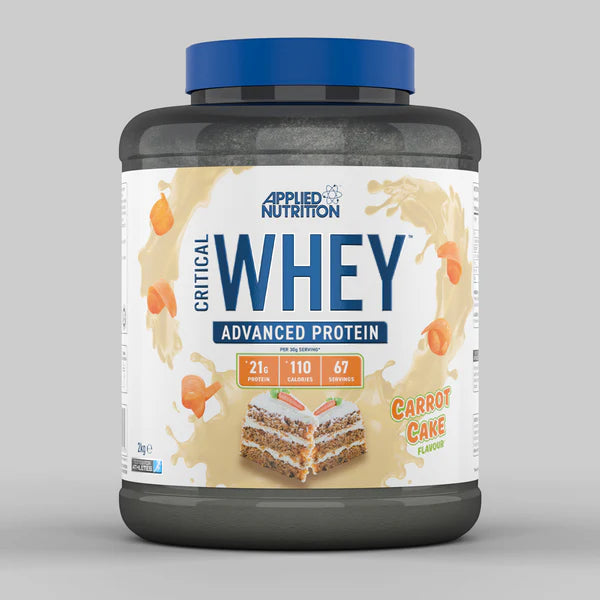 CRITICAL WHEY PROTEIN 2KG advanced protein, Applied Nutrition carrot cake flavour