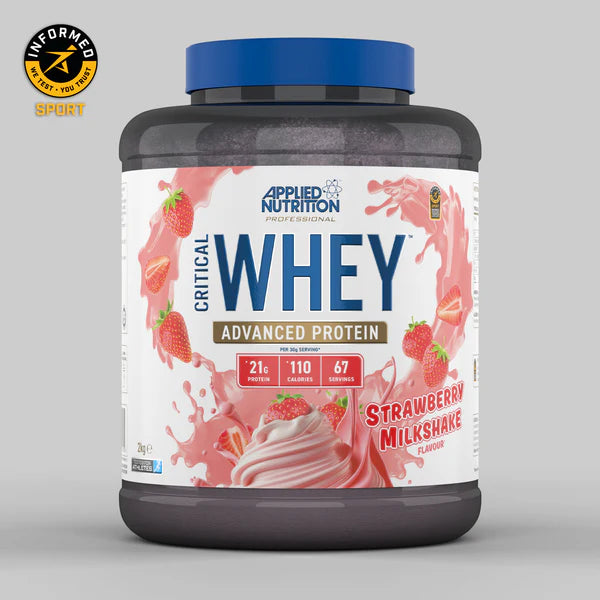 CRITICAL WHEY PROTEIN 2KG advanced protein, Applied Nutrition strawberry milkshake flavour