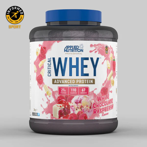 CRITICAL WHEY PROTEIN 2KG advanced protein, Applied Nutrition white choco raspberry flavour 