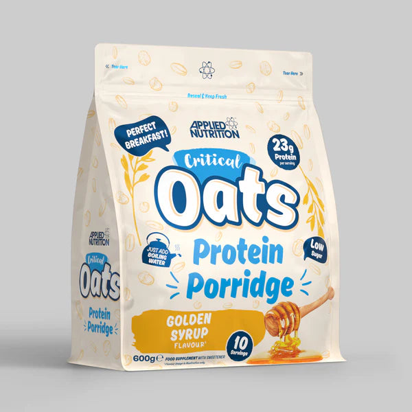 CRITICAL OATS PROTEIN PORRIDGE 600G with MCT powder applied nutrition golden syrup