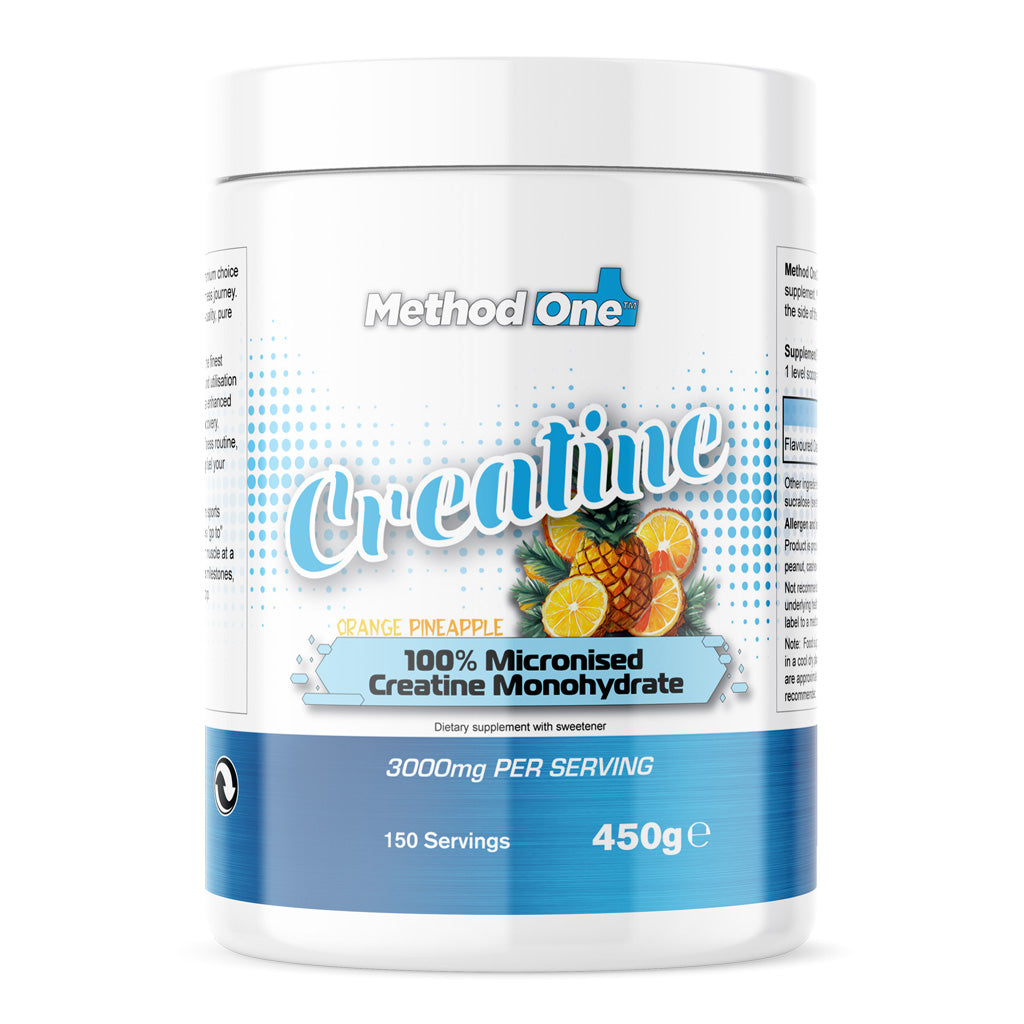 CREATINE MONOHYDRATE Method One, orange pineapple flavour Creatine Powder supplement enhance athletic performance, increase muscle strength, support muscle growth sports supplement, 